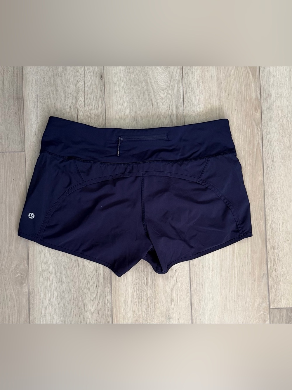 lululemon athletica Midnight Navy Run Short with Hidden Zip Pocket